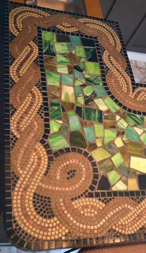 mosaic bar countertop detail