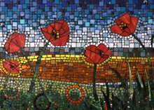 Julie Mazzoni poppy field mosaic art