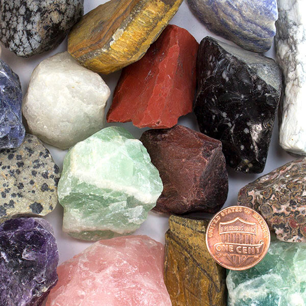 rough minerals mosaic accents